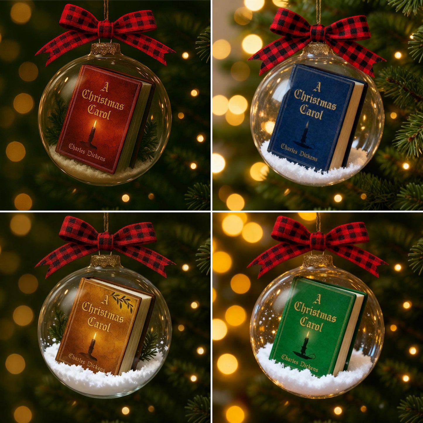 📚"A Christmas Carol" Mini Book Ornaments - Timeless Holiday Treasures