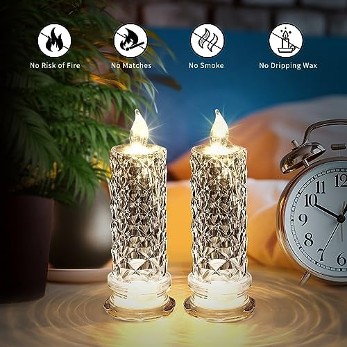 🎁LED Crystal Candle Lights- Romantic Tabletop Night Lights - Lefreniy