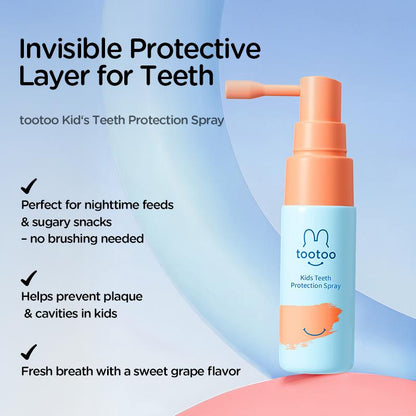 Kids Oral Spray, Toddler Toothpaste Helper Natural Cavity Defense & Fresh Breath, Grape Flavor with Xylitol & Probiotic, Children Anticavity with Fluoride Free, 20ml