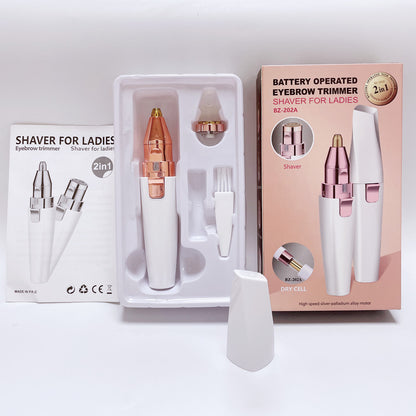 Eyebrow Facial Trimmer: 2 in1 Rechargeable Facial Hair Removal and Eyebrow Electric Shaver - Face Lips Body Painless Facial Razor Daily Comfort - Lefreniy