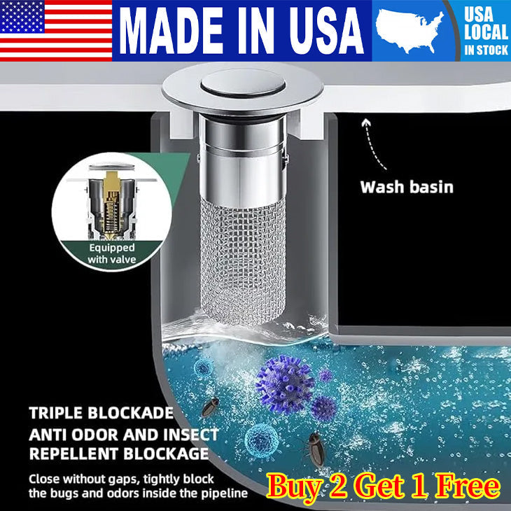🏆Last Day Promotion 24% OFF🏆Pop Up Sink Drain Strainer----🛀Removes odors and prevents blockages