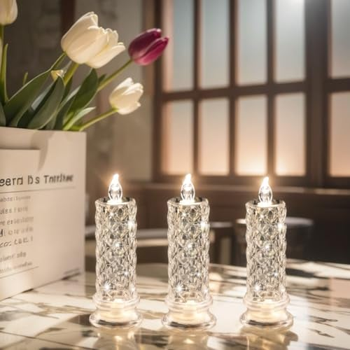 🎁LED Crystal Candle Lights- Romantic Tabletop Night Lights - Lefreniy
