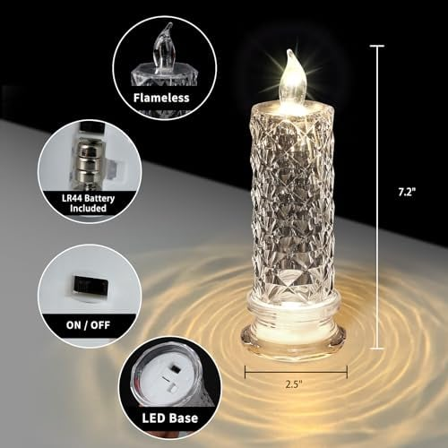 🎁LED Crystal Candle Lights- Romantic Tabletop Night Lights - Lefreniy