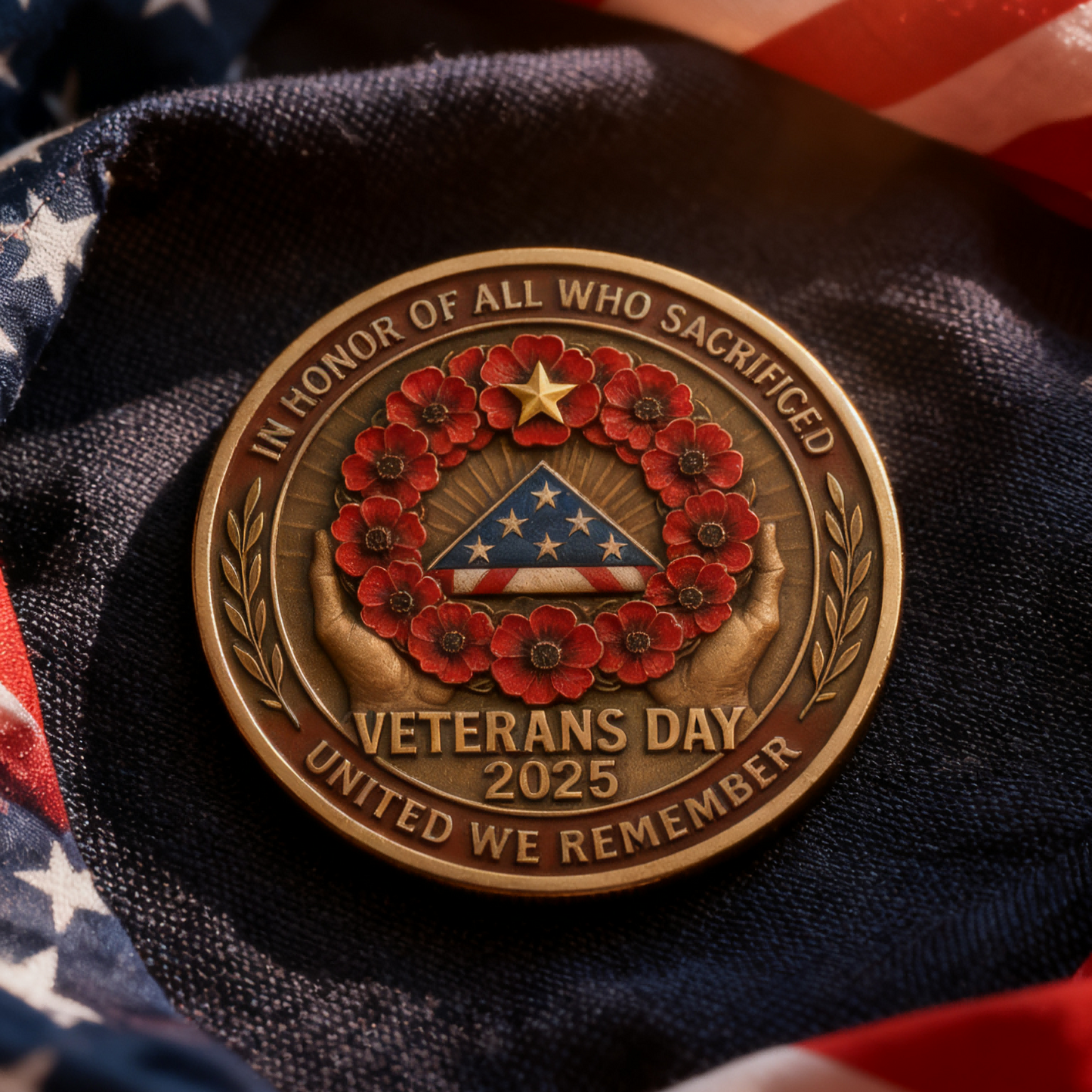 Veterans Day 2025 Commemorative Coin – Honoring All Who Served 🇺🇸🌺