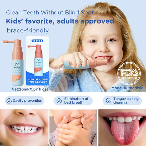 Kids Oral Spray, Toddler Toothpaste Helper Natural Cavity Defense & Fresh Breath, Grape Flavor with Xylitol & Probiotic, Children Anticavity with Fluoride Free, 20ml