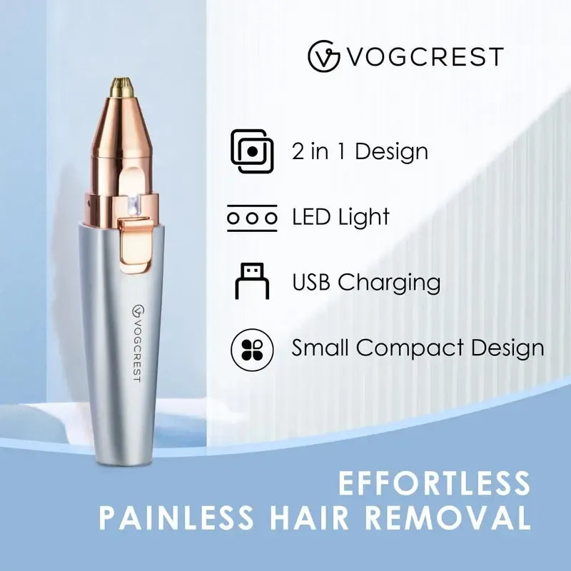Eyebrow Facial Trimmer: 2 in1 Rechargeable Facial Hair Removal and Eyebrow Electric Shaver - Face Lips Body Painless Facial Razor Daily Comfort - Lefreniy